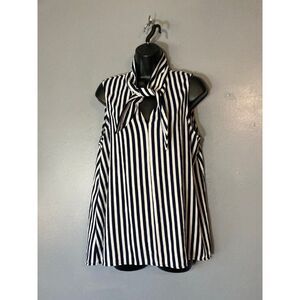 Jules & Leopold navy & white striped sleeveless blouse